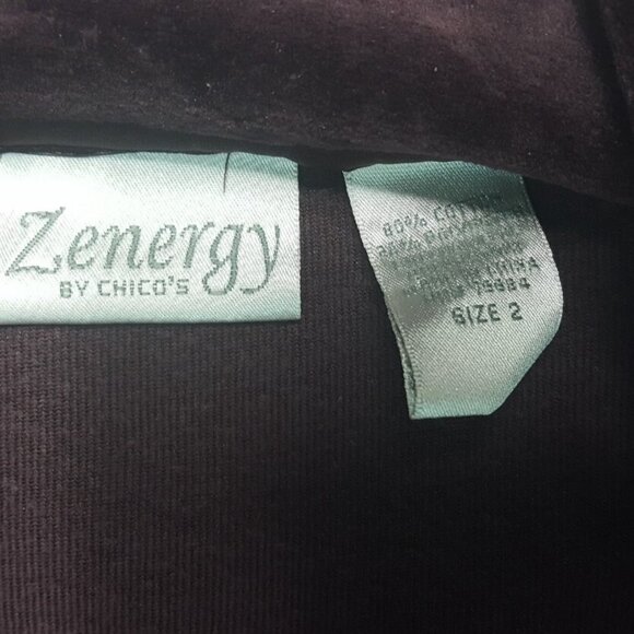 Chico's Women's Brown Velour zip Jacket Size 2 - Picture 4 of 6